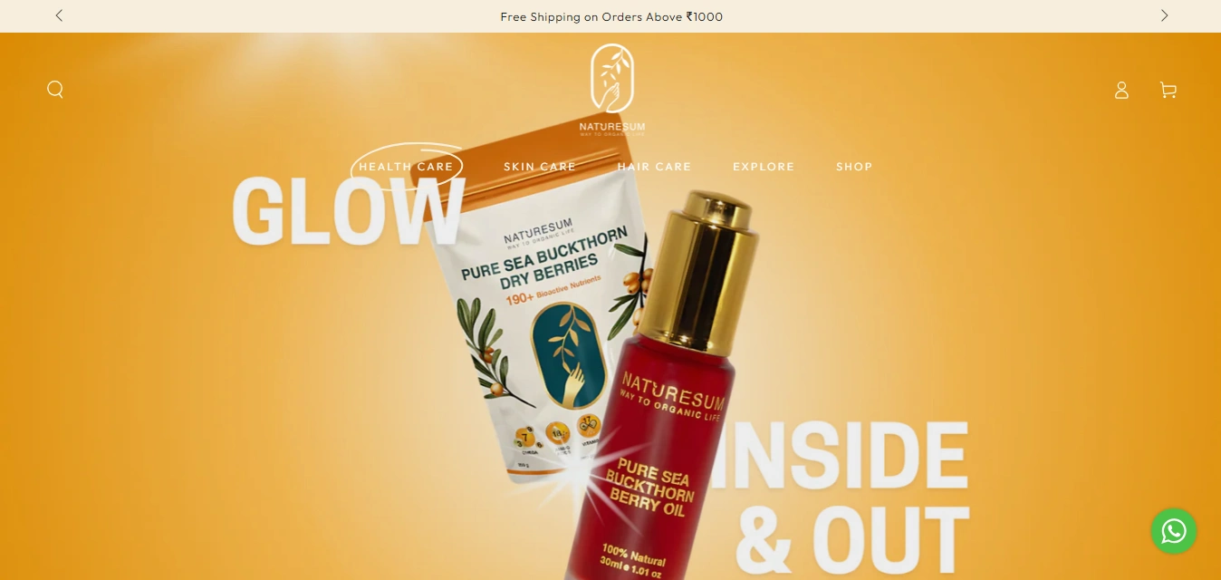 Shopify website developer India portfolio for a beauty and skincare brand by ROI Hunt