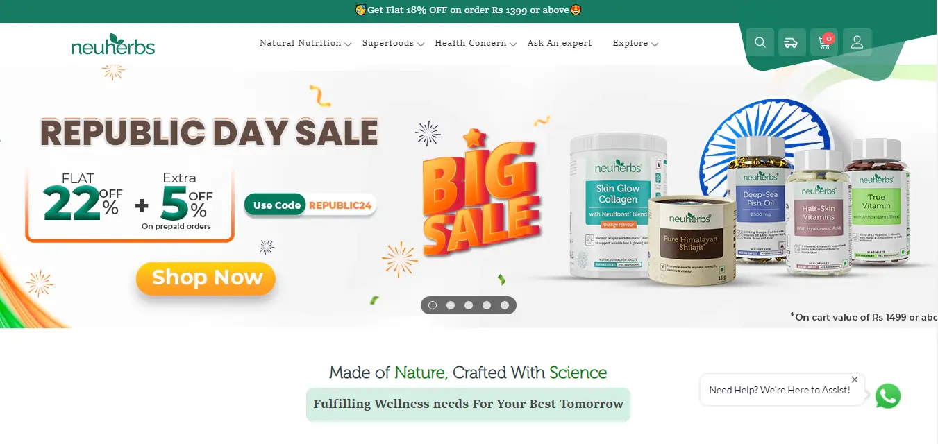 Shopify website development company portfolio for a health supplements ecommerce brand by ROI Hunt