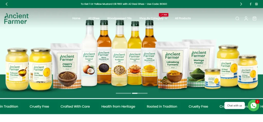 Shopify website development company portfolio for an organic food ecommerce brand by ROI Hunt