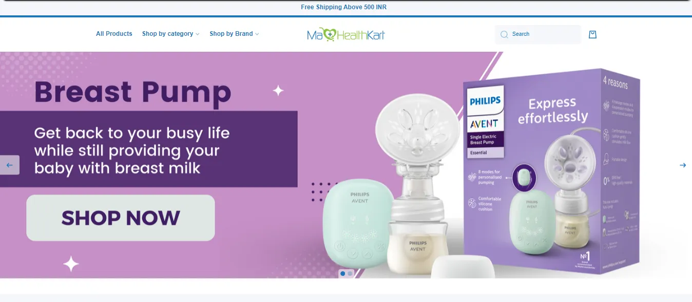 healthcare Shopify store developed by ROI Hunt, Shopify website development company