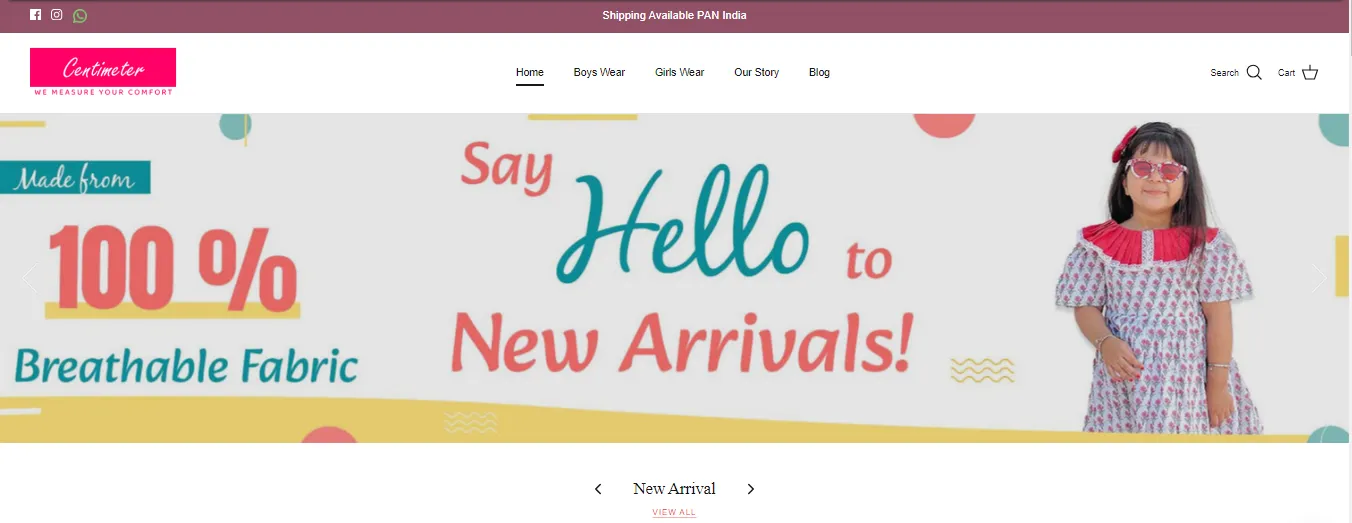 kidswear Shopify store developed by ROI Hunt, Shopify website development company