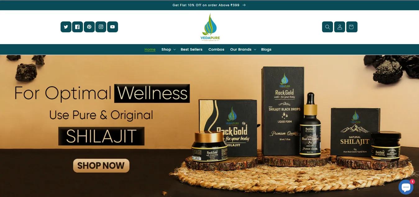 wellness Shopify store developed by ROI Hunt, Shopify website development company