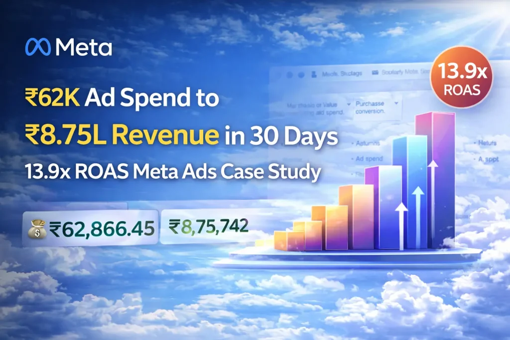 Performance Marketing Meta Ads Case Study_ ₹62K Ad Spend to ₹8.75L Revenue in 30 Days (13.92x ROAS) (1)