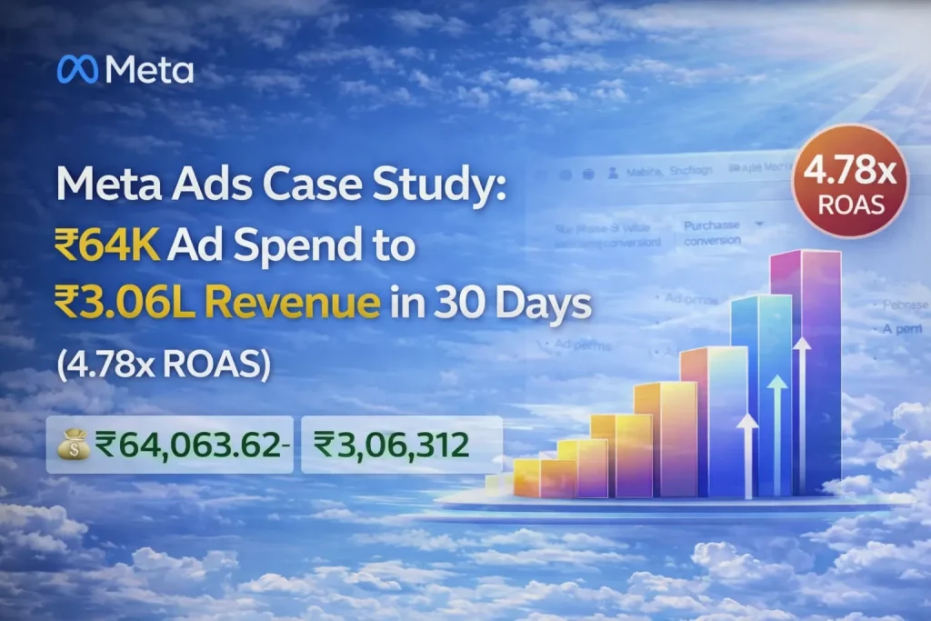Meta Ads Case Study_ ₹64K Ad Spend to ₹3.06L Revenue in 30 Days (4.78x ROAS)