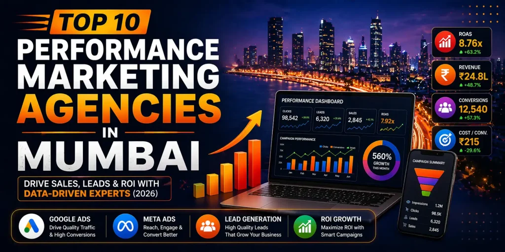 Top performance marketing agencies in Mumbai offering Google Ads, Meta ads, lead generation and ROI-driven growth strategies